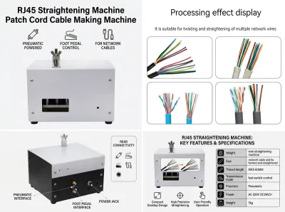 RJ45 Düzleştirme Makinesi Yama Kablosu Üretim Makinesi JW-P08