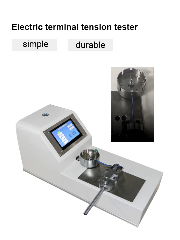  Elektrik terminali gerginlik test cihazı, çeşitli kablo demeti ve terminal konektörünün çekme kuvvetini test eder, Çekme kuvveti test cihazı, Terminal Çekme test cihazı, Çekme kuvveti test cihazını görüntüleyin 