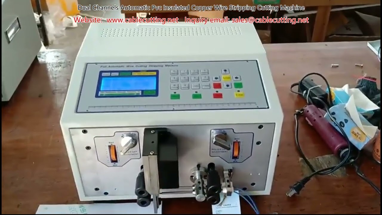 Çift Kanallı Otomatik PVC Yalıtımlı Bakır Tel Soyma ve Kesme Makinesi