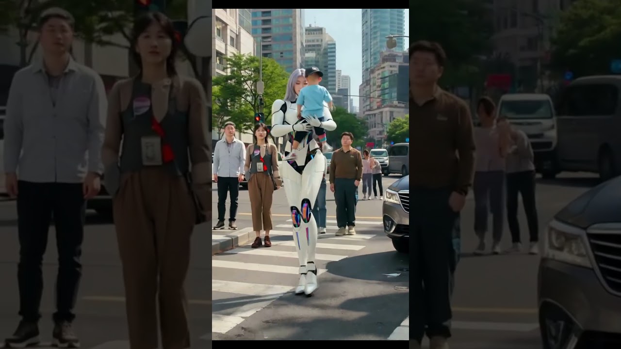 Geleceğin Yapay Zeka Robotları: Çocuğu Araba Kazasından Kurtaran Koruyucu #YapayZeka #Robot #BilimKurgu #GeleceğinTeknolojisi #AIvideoları #Kahraman